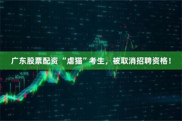 广东股票配资 “虐猫”考生，被取消招聘资格！