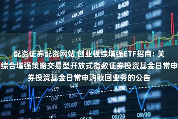 配资证券配资网站 创业板综增强ETF招商: 关于开放招商创业板综合增强策略交易型开放式指数证券投资基金日常申购赎回业务的公告
