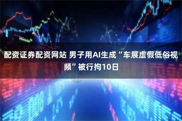 配资证券配资网站 男子用AI生成“车展虚假低俗视频”被行拘10日